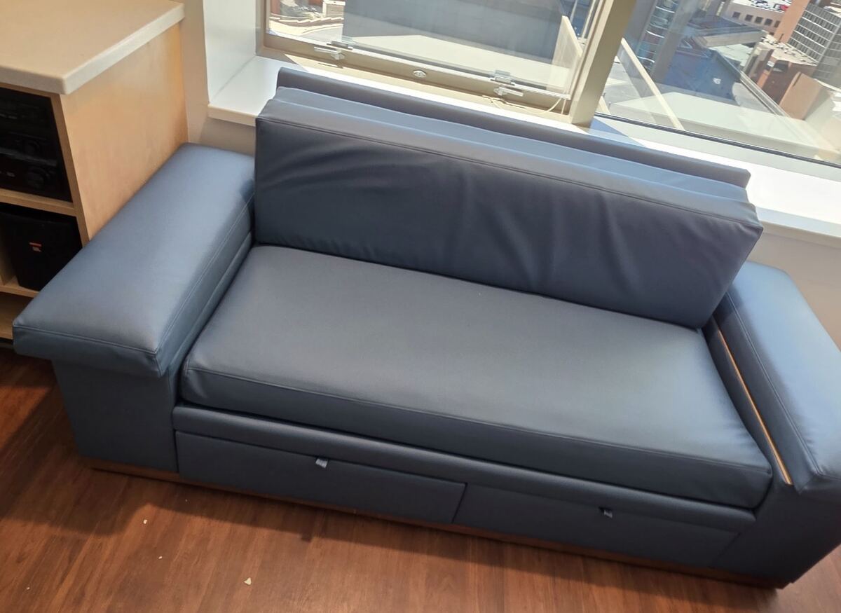 Patient room sofa installation by Davidson House